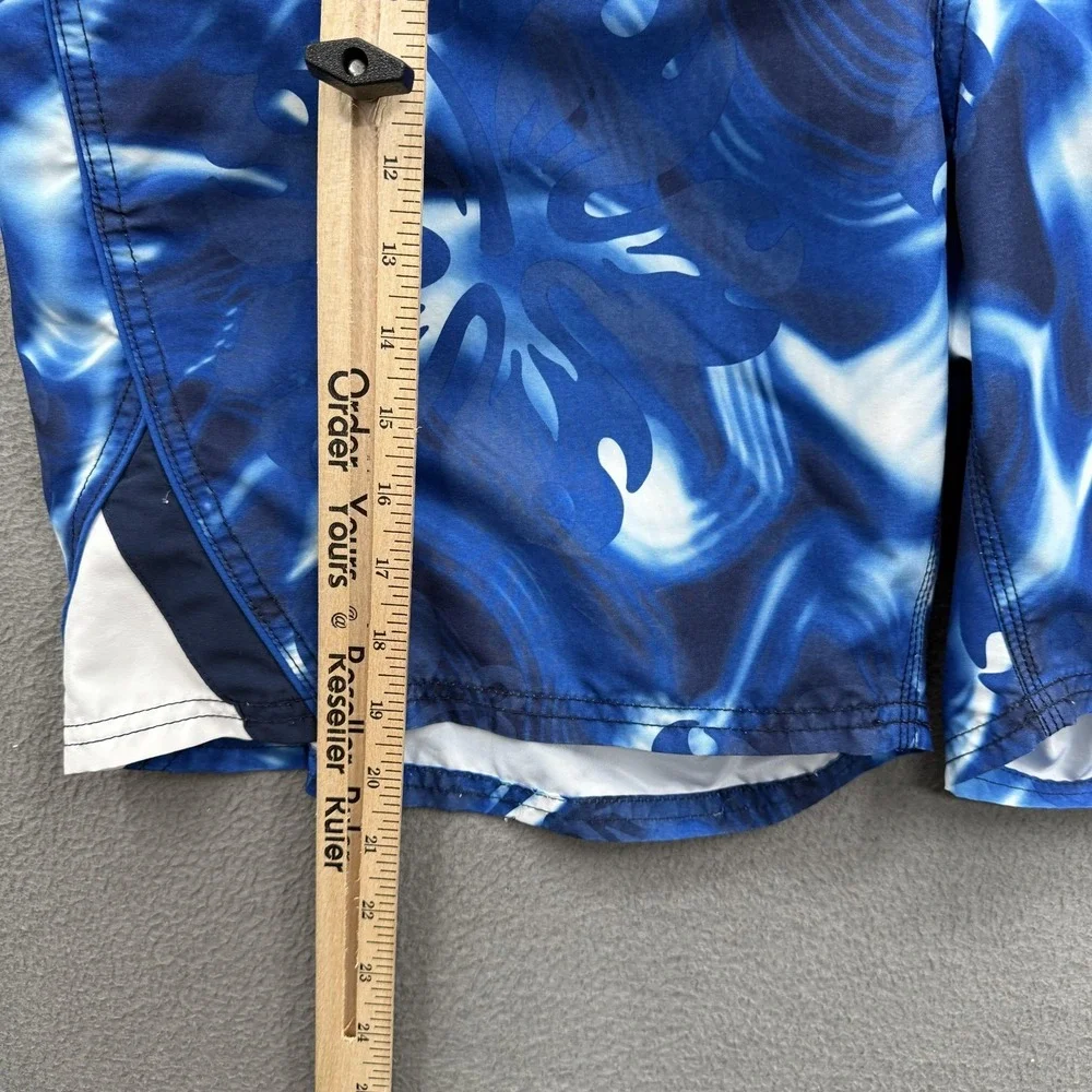 Nike Swim Shorts Mens Large Blue Hawaiian Floral Trunks‎ Mesh Lined Quick Dry